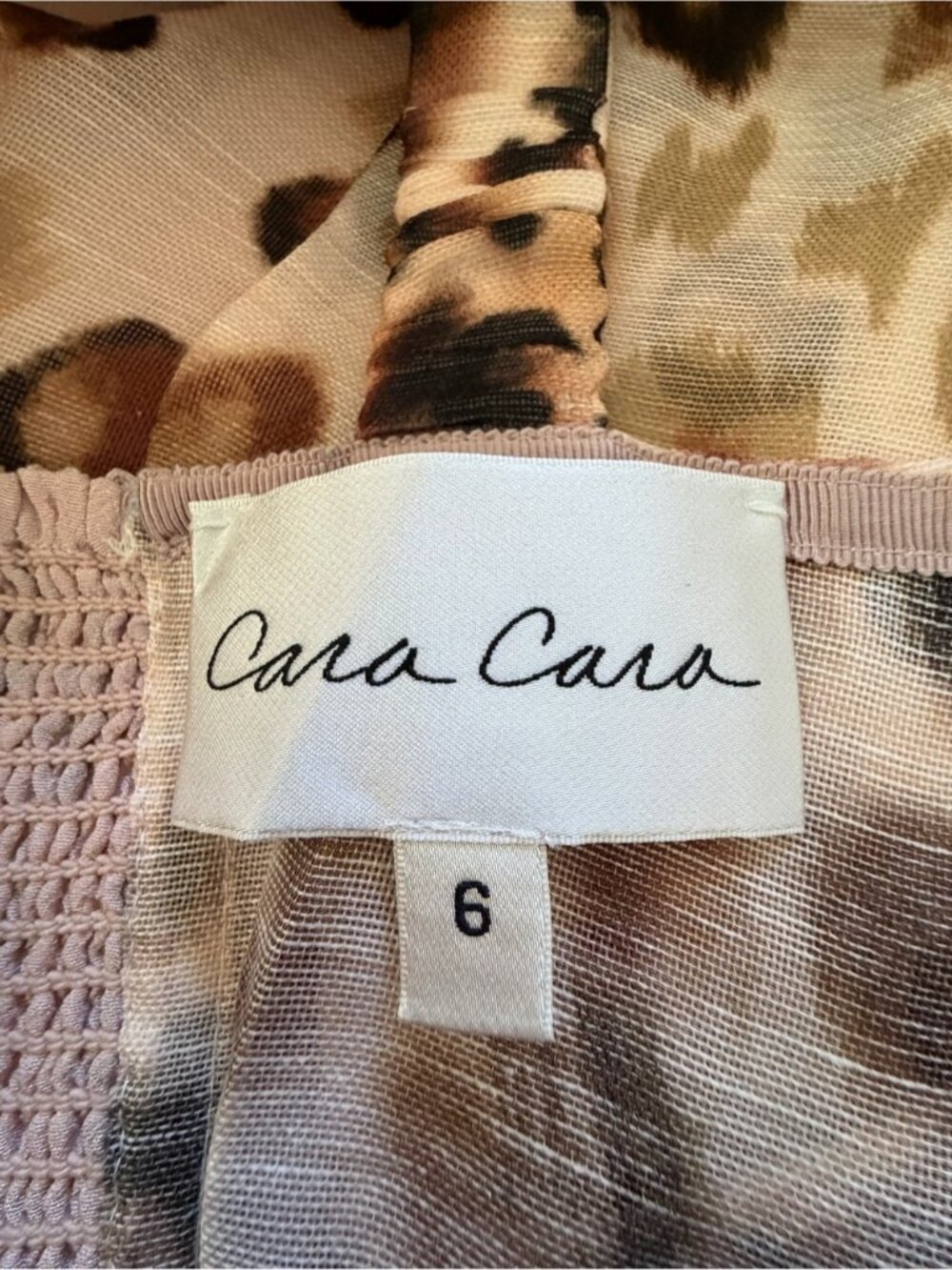 NEW CARA CARA Pheobe Midi Dress Bustier Cheetah Blush Brown Tan Cream US 6 UK 10 - Picture 16 of 16